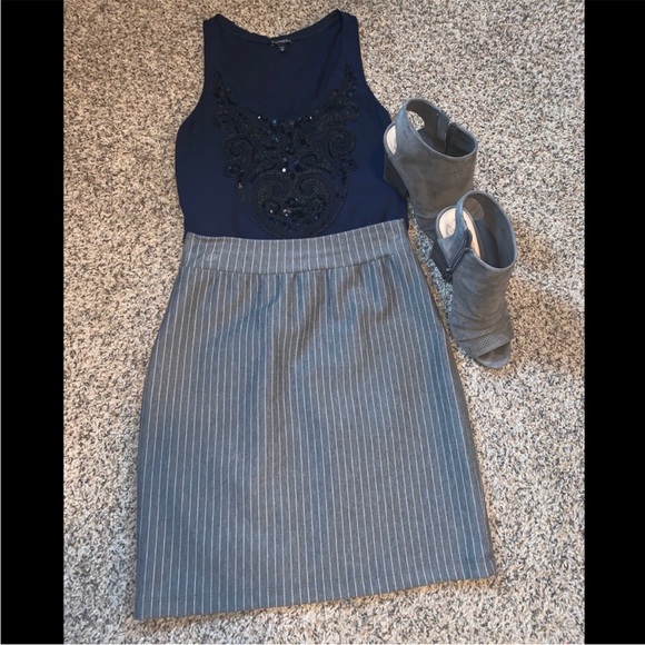 Renee C. Dresses & Skirts - Gray Pinstripe Skirt